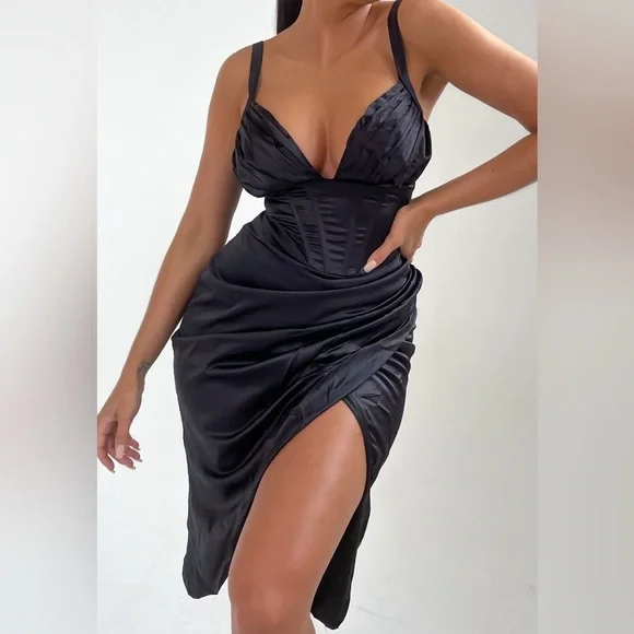 knee length dresses for ladies Ciara Embroidered Stripe Midi Dress